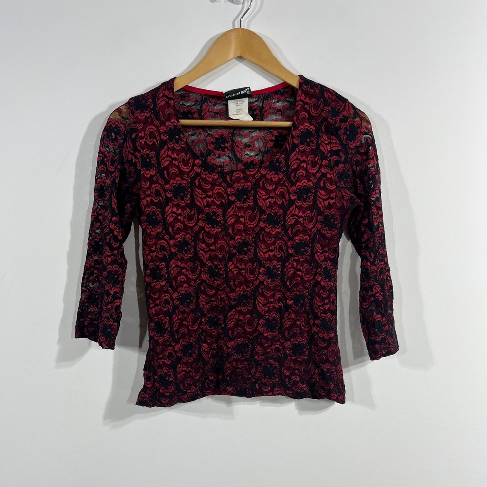 Fashion Bug Vintage Renfair Fairy Grunge Floral Lace Top Boho Y2K Womens Medium
